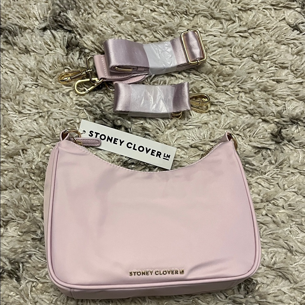 Stoney Clover Lane curved crossbody bag. Purple. Lilac. New with tags.